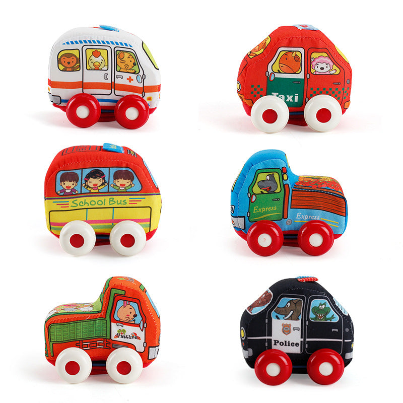 Fabric car 3-pack, drag-and-drop toy