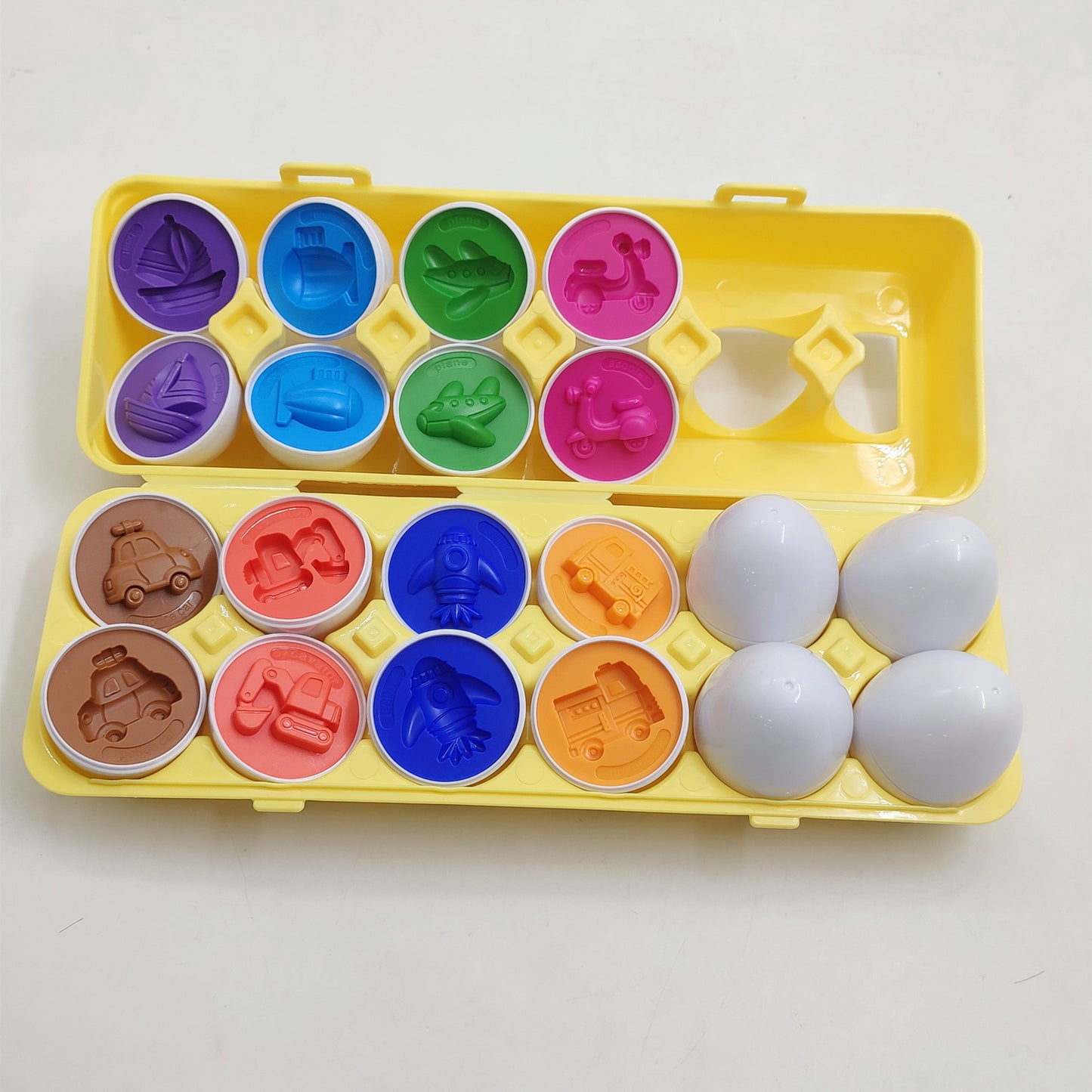 Matching eggs, colors and shapes, 12 pcs