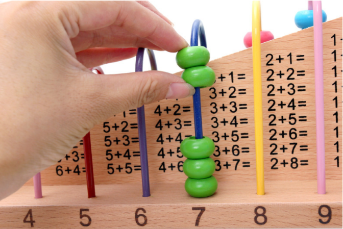 Wooden abacus, learn to count