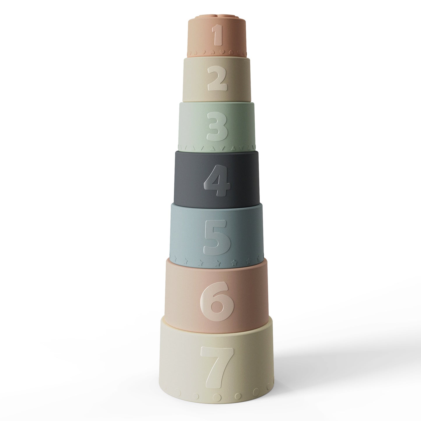 Stack tower, silicone cups