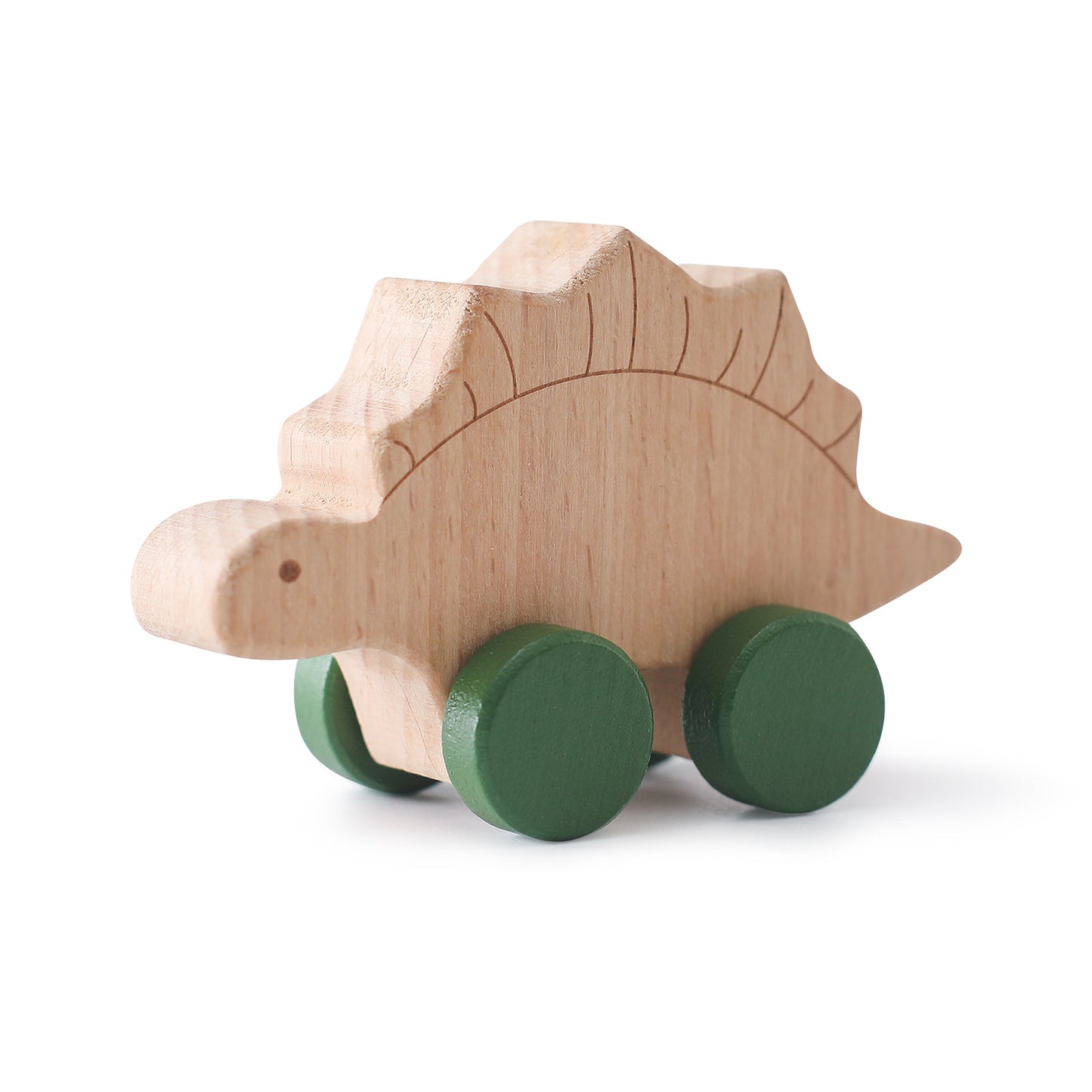 Wooden toy, rolling dinosaurs