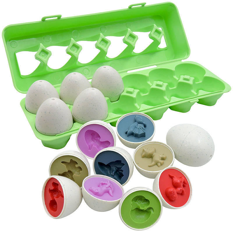 Matching eggs, colors and shapes, 12 pcs