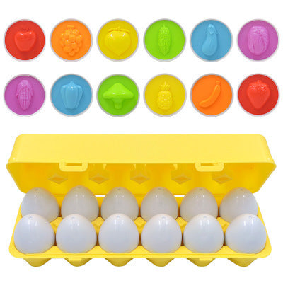 Matching eggs, colors and shapes, 12 pcs