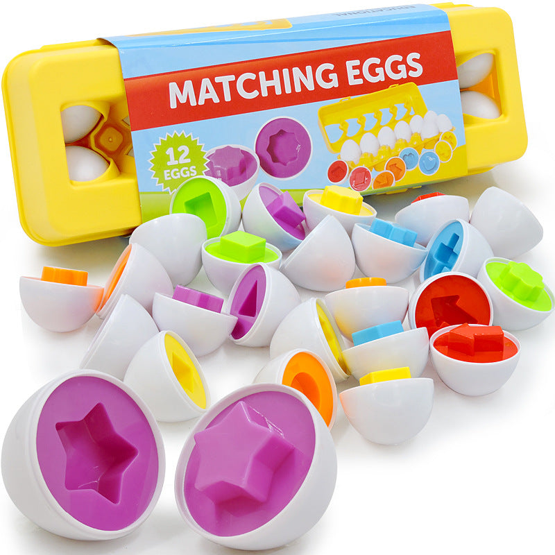 Matching eggs, colors and shapes, 12 pcs