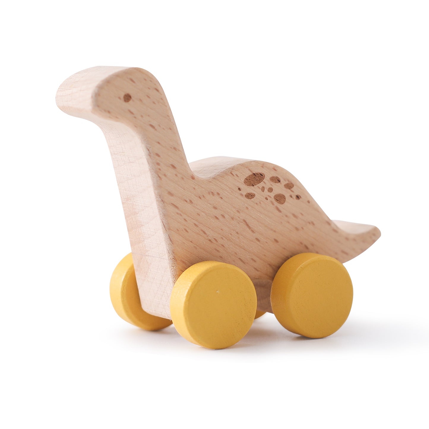 Wooden toy, rolling dinosaurs