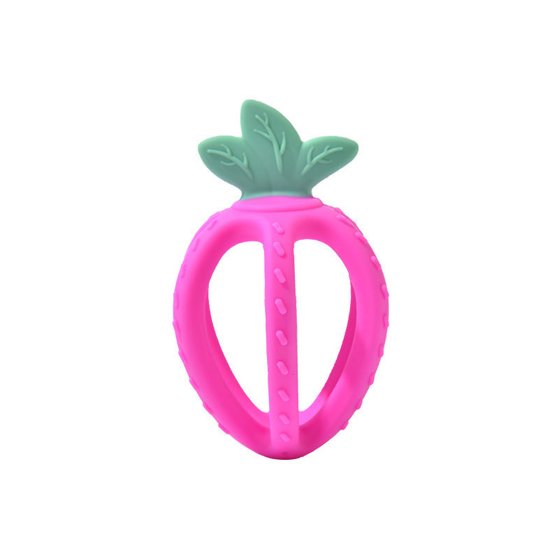 Easy-to-grip strawberry, bite toy